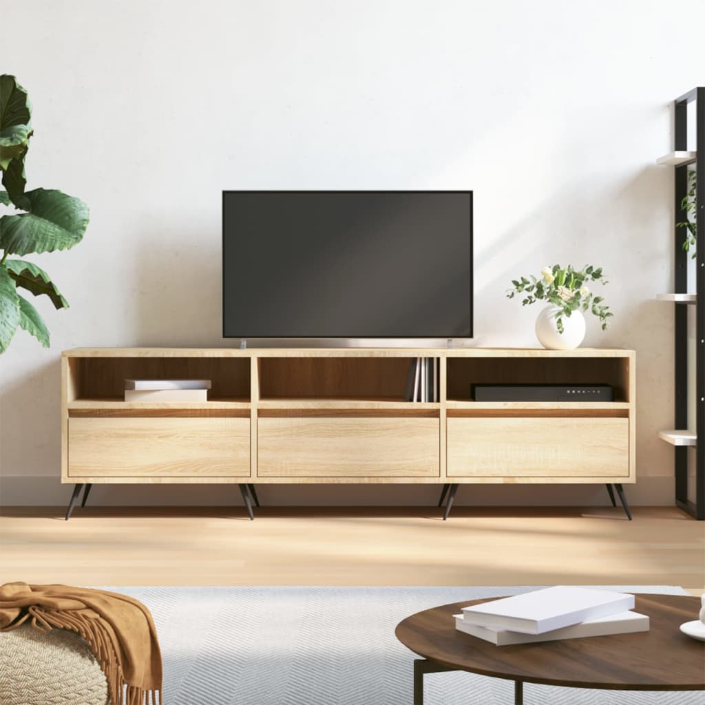 vidaXL Mueble de TV madera contrachapada roble Sonoma 150x30x44,5 cm