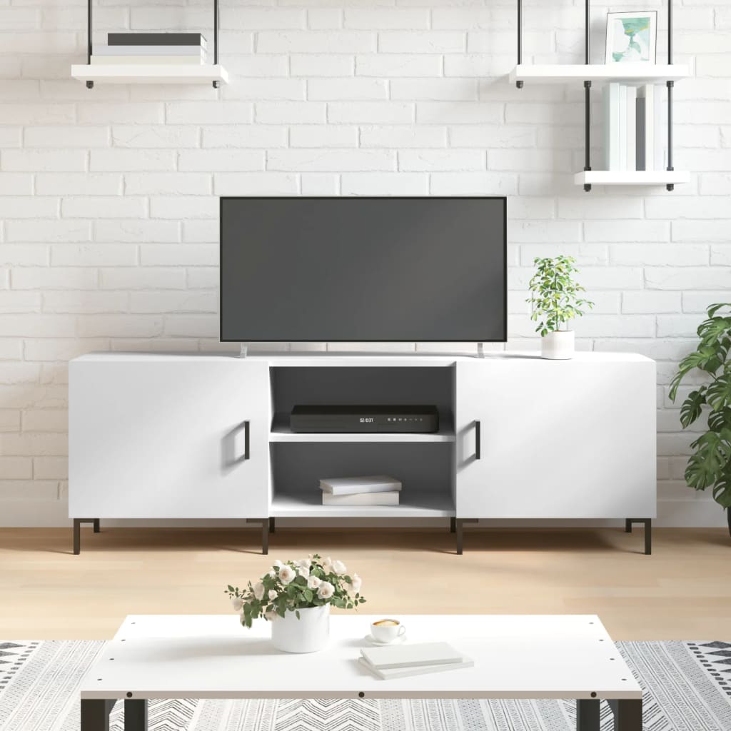 vidaXL Mueble para TV madera de ingeniería blanco 150x30x50 cm