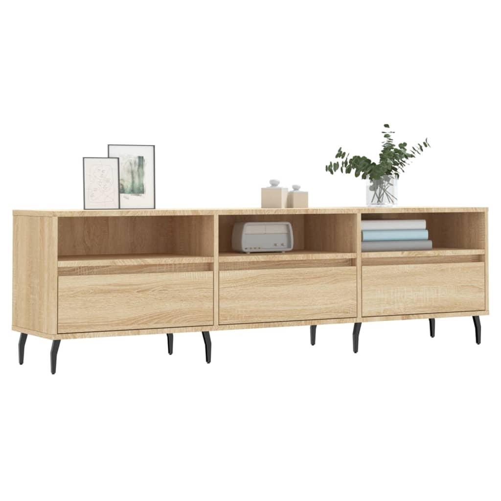 vidaXL Mueble de TV madera contrachapada roble Sonoma 150x30x44,5 cm - Image 3