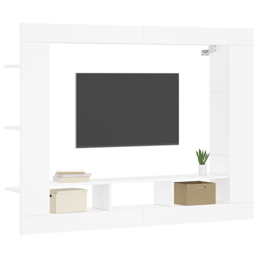 vidaXL Mueble para TV madera de ingeniería blanco 152x22x113 cm - Image 3