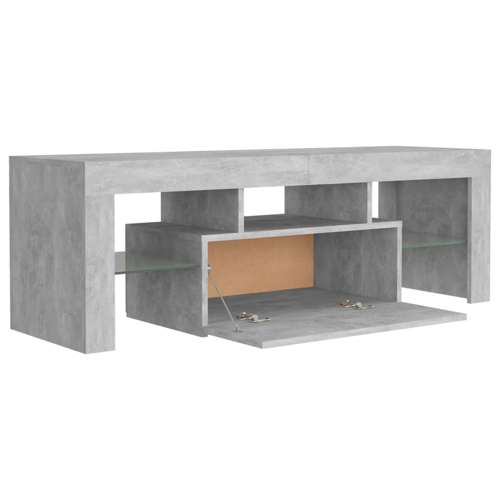 vidaXL Mueble de TV con luces LED gris hormigón 120x35x40 cm - Image 4