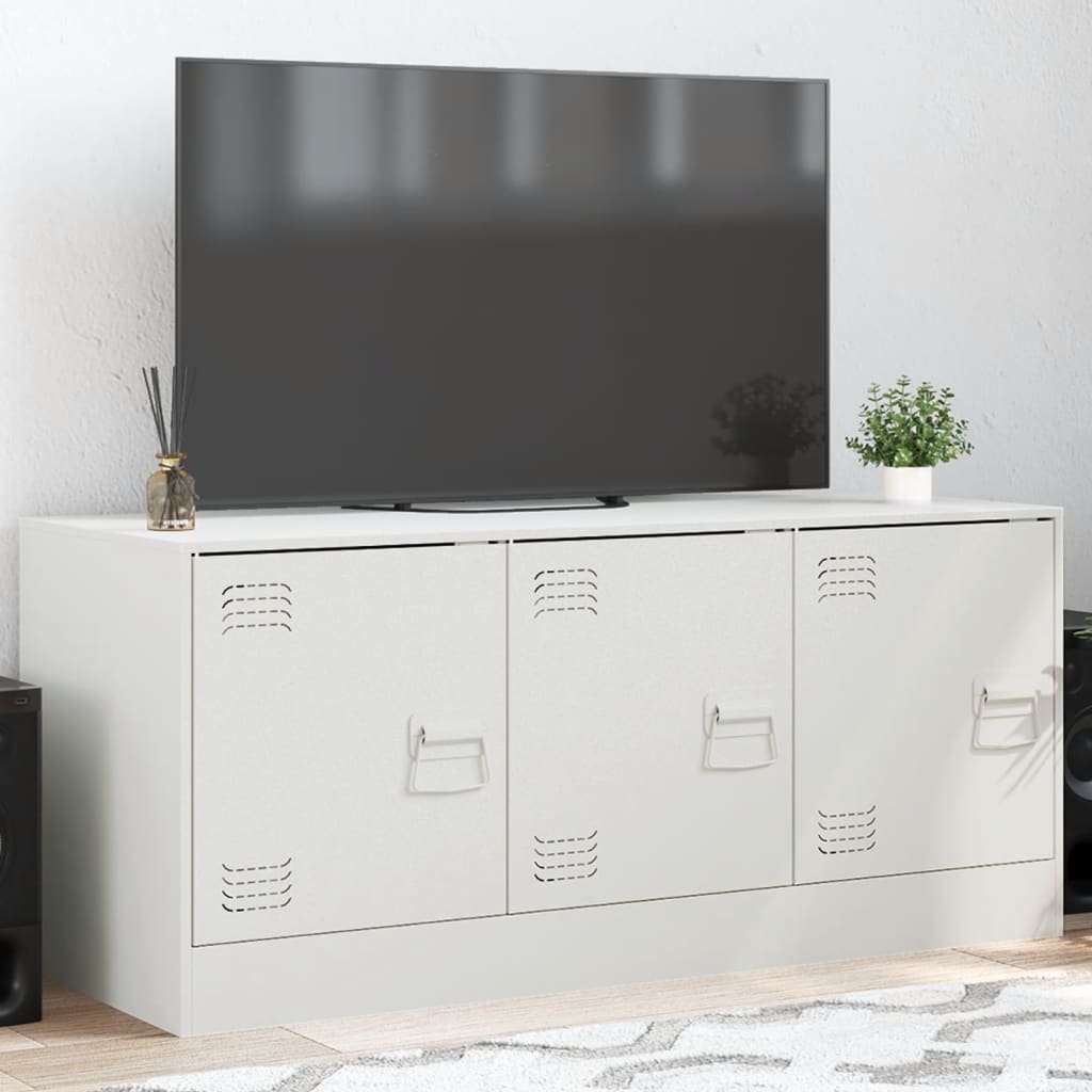 vidaXL Mueble para TV de acero blanco 99x39x44 cm