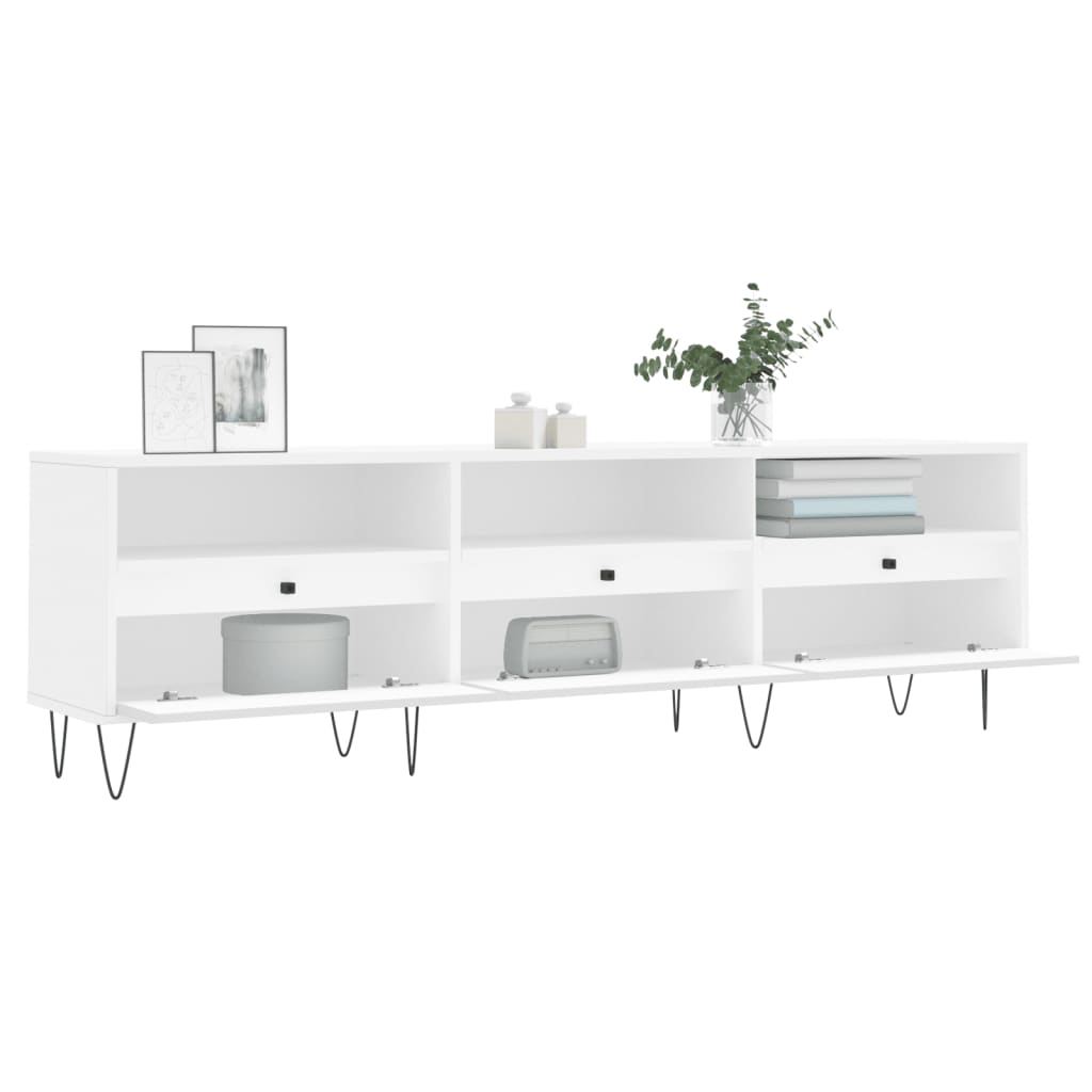 vidaXL Mueble de TV madera contrachapada blanco 150x30x44,5 cm - Image 4