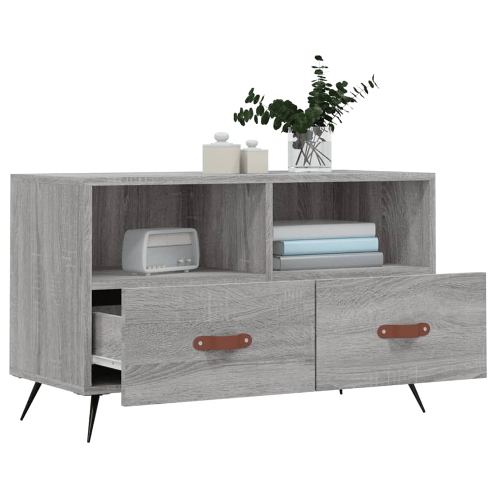 vidaXL Mueble de TV madera de ingeniería gris Sonoma 80x36x50 cm - Image 4