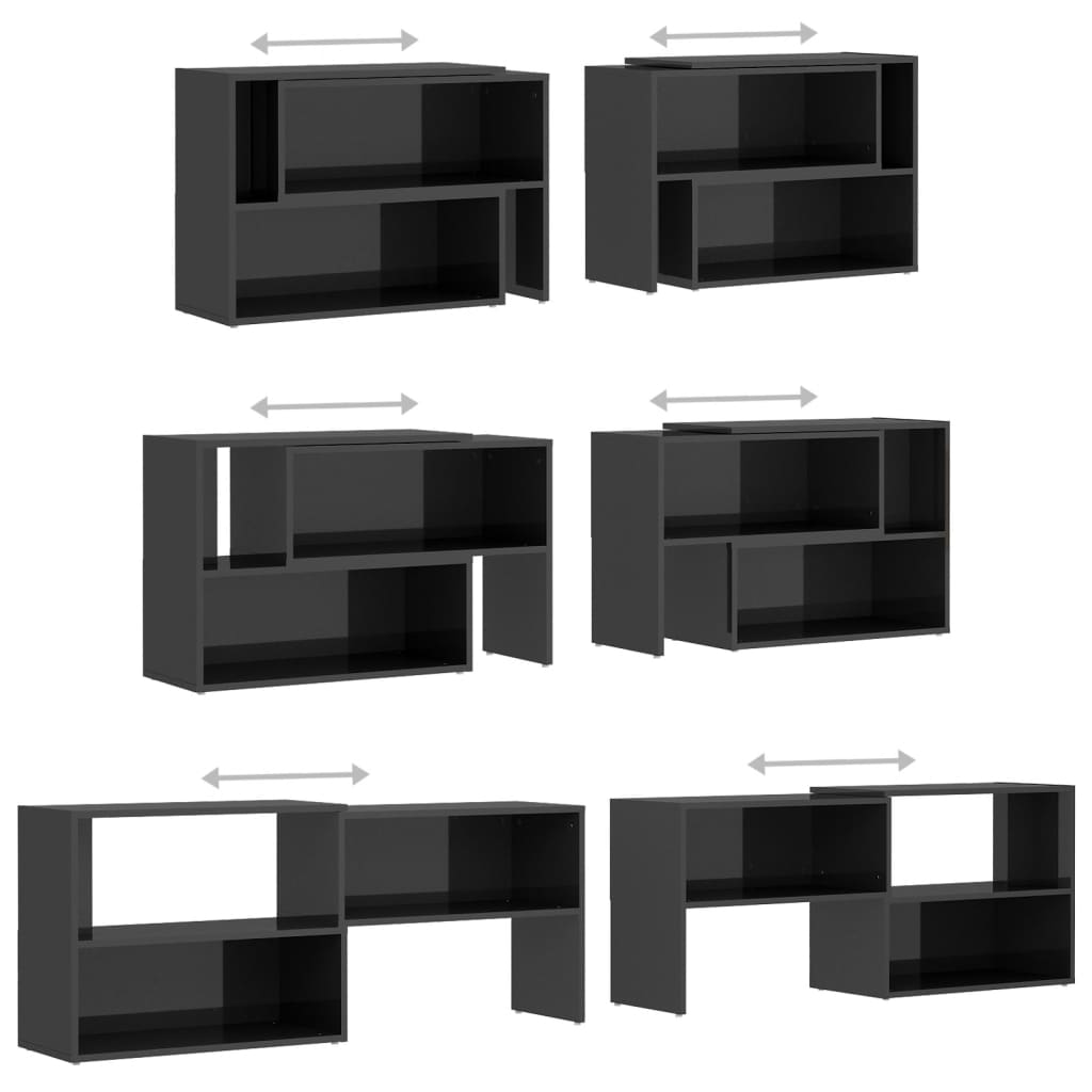 vidaXL Mueble de TV madera contrachapada gris brillante 149x30x52 cm - Image 6