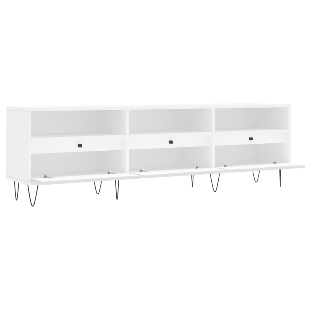 vidaXL Mueble de TV madera contrachapada blanco 150x30x44,5 cm - Image 6