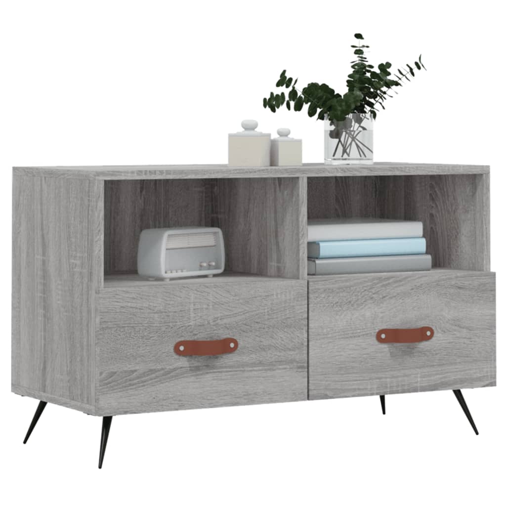 vidaXL Mueble de TV madera de ingeniería gris Sonoma 80x36x50 cm - Image 3