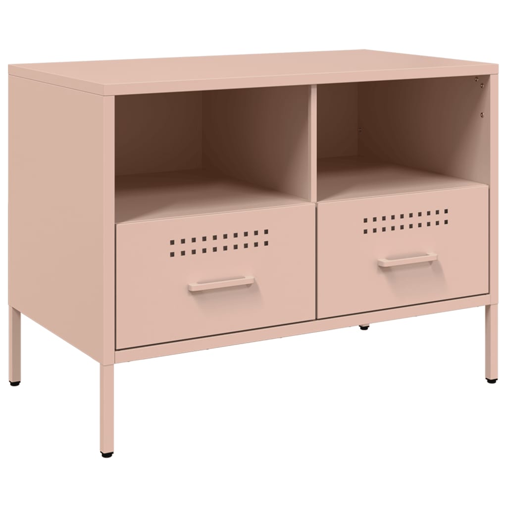 vidaXL Muebles para TV 2 unidades acero rosa 68x39x50,5 cm - Image 6