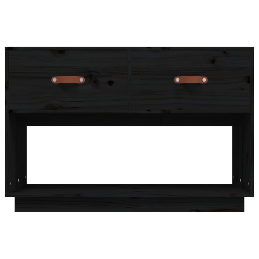 vidaXL Mueble de TV madera maciza de pino negro 90x40x60 cm - Image 6