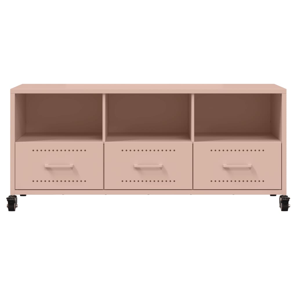 vidaXL Mueble de TV acero rosa 100,5x39x43,5 cm - Image 6