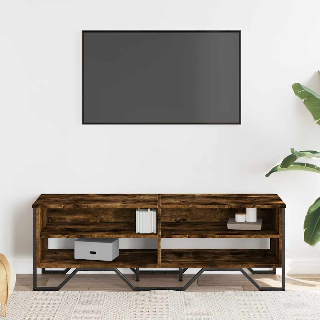 vidaXL Mueble de TV madera de ingeniería roble ahumado 122x34x41 cm - Image 3