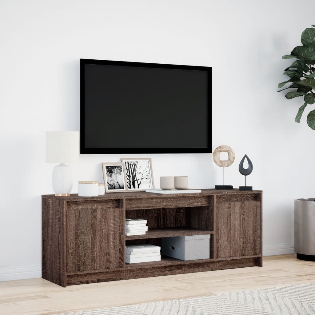 vidaXL Mueble de TV LED madera ingeniería marrón roble 139,5x34x50 cm - Image 4