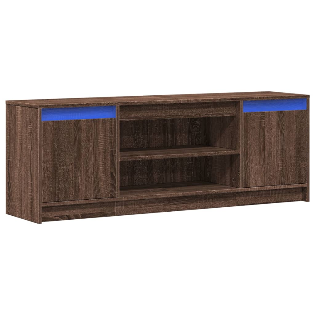 vidaXL Mueble de TV LED madera ingeniería marrón roble 139,5x34x50 cm - Image 3