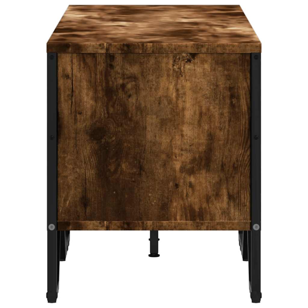 vidaXL Mueble de TV madera de ingeniería roble ahumado 122x34x41 cm - Image 5