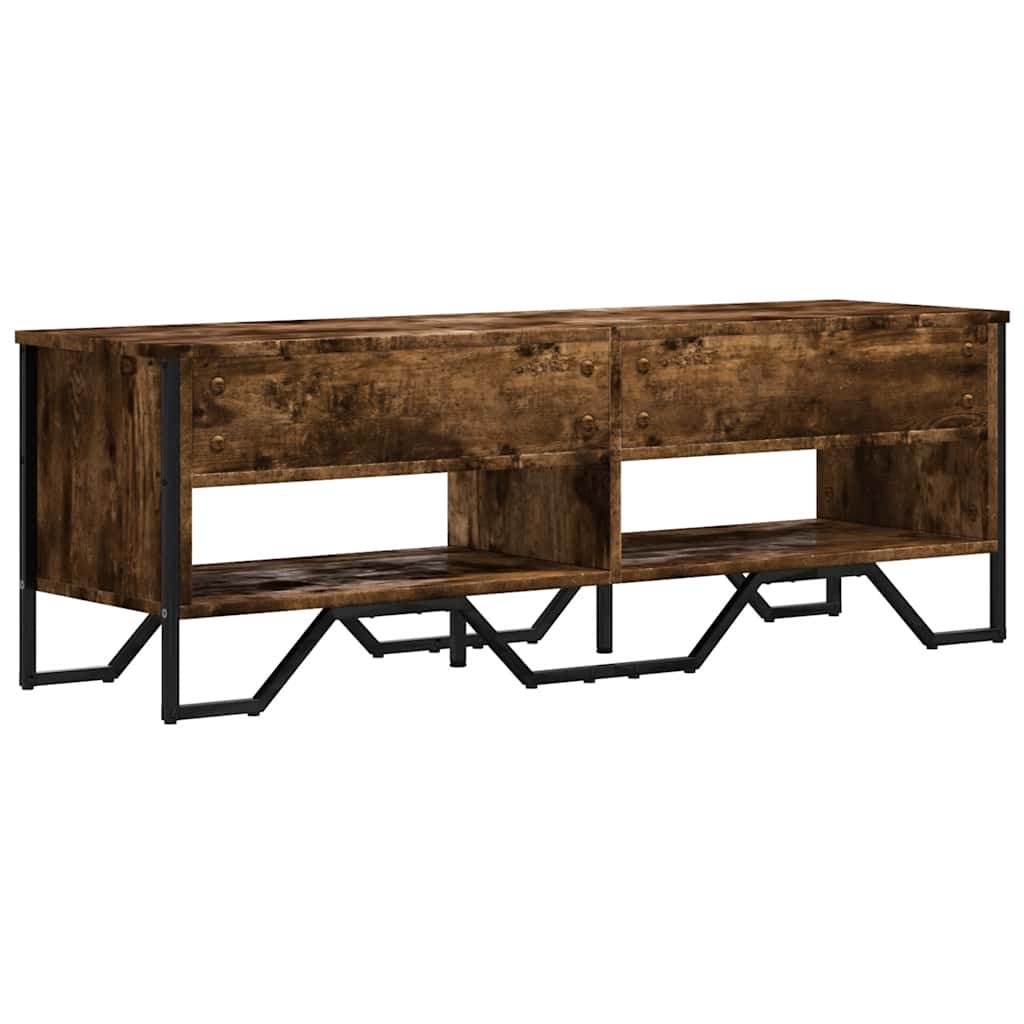 vidaXL Mueble de TV madera de ingeniería roble ahumado 122x34x41 cm - Image 6