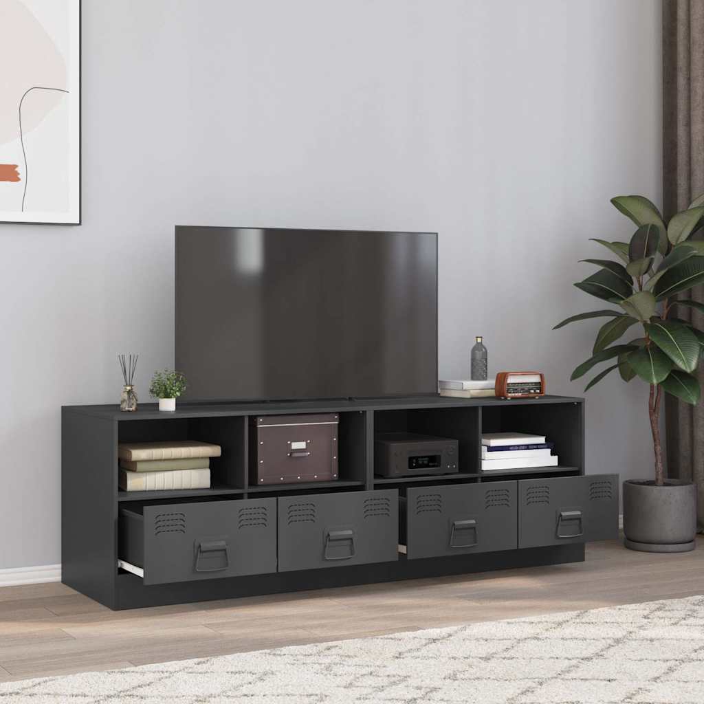 vidaXL Muebles para TV 2 unidades acero gris antracita 67x39x44 cm