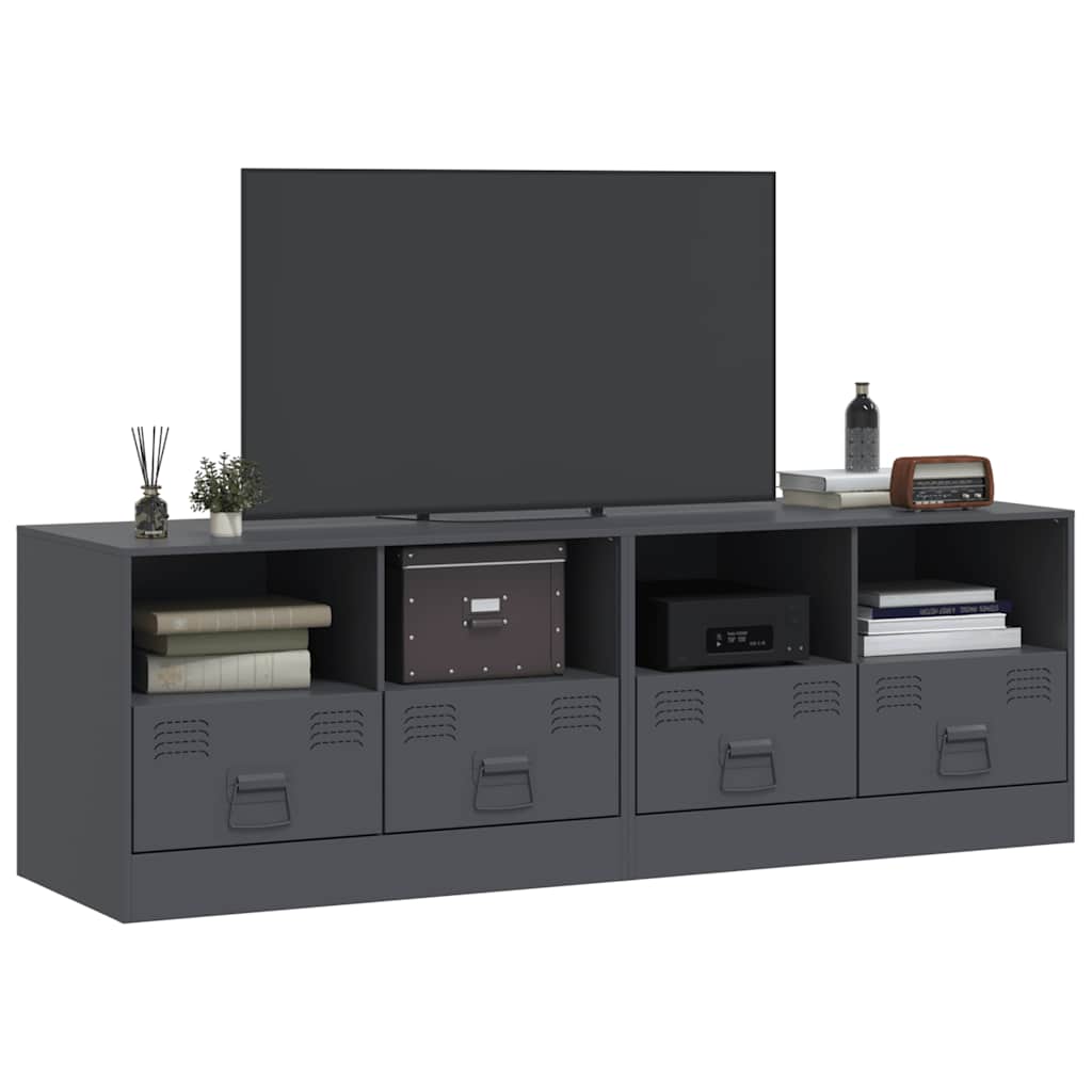 vidaXL Muebles para TV 2 unidades acero gris antracita 67x39x44 cm - Image 3