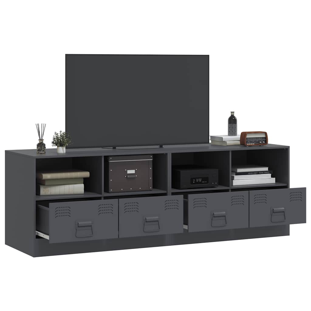 vidaXL Muebles para TV 2 unidades acero gris antracita 67x39x44 cm - Image 4