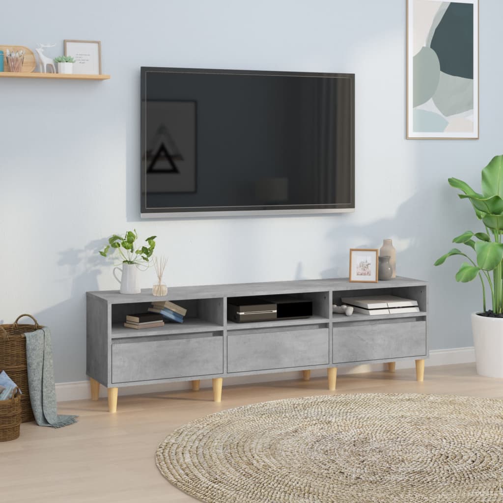 vidaXL Mueble de TV madera contrachapada gris hormigón 150x30x44,5 cm