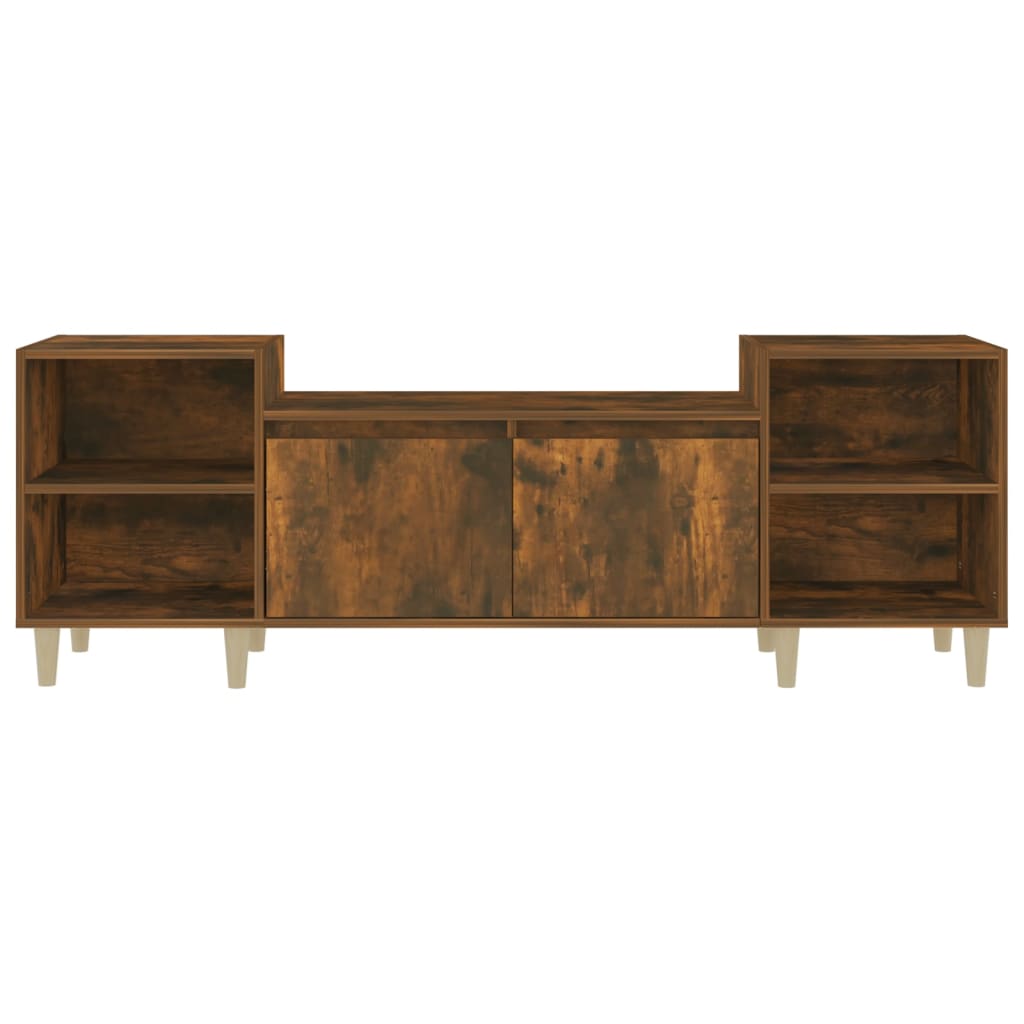 vidaXL Mueble para TV madera contrachapada roble ahumado 160x35x55 cm - Image 6