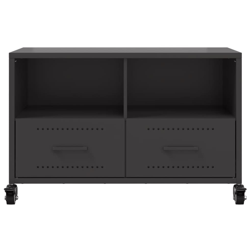 vidaXL Mueble de TV acero negro 68x39x43,5 cm - Image 6