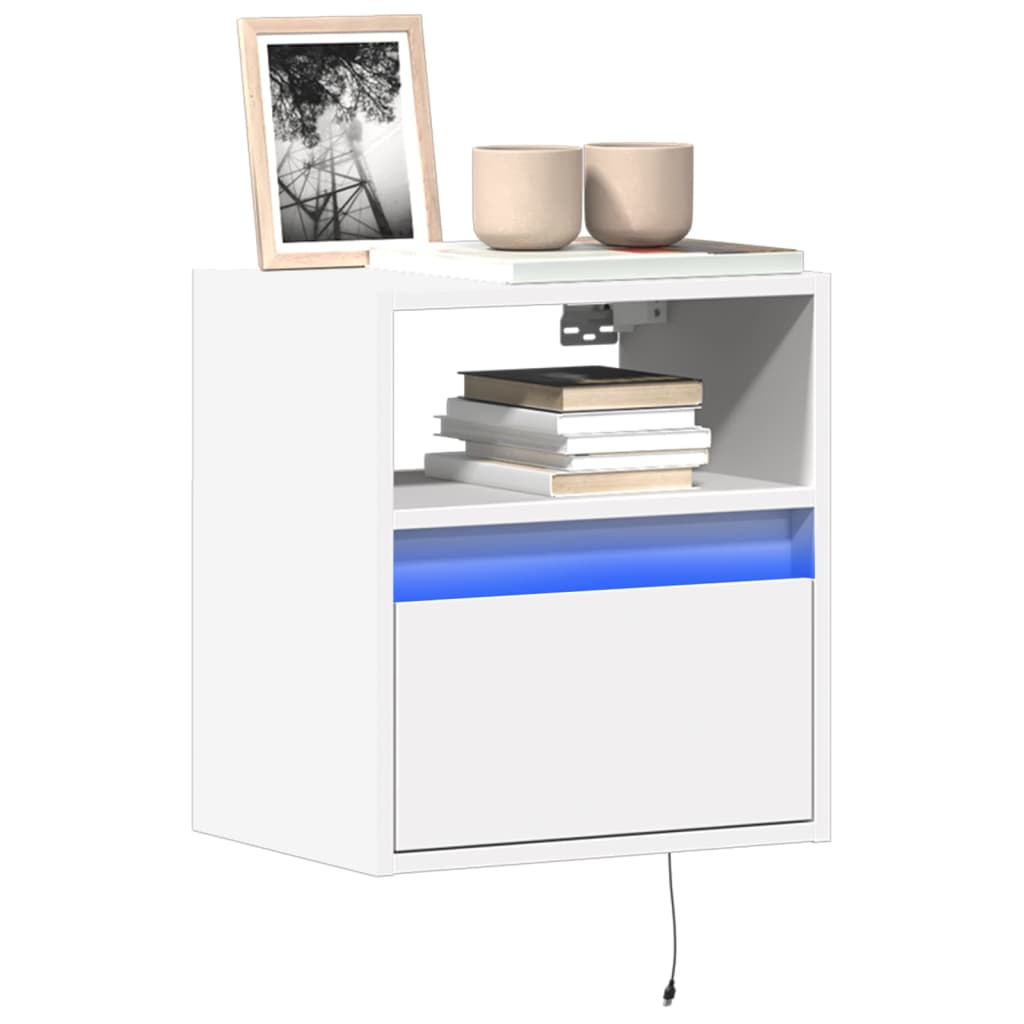 vidaXL Mueble de TV de pared con luces LED blanco 41x31x45 cm