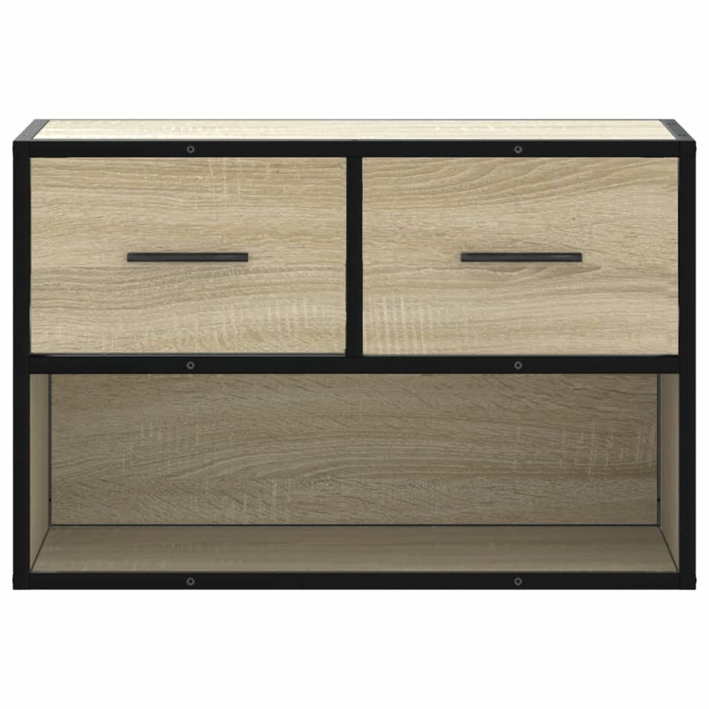 vidaXL Mueble TV madera ingeniería y metal roble Sonoma 60x31x39,5 cm - Image 4
