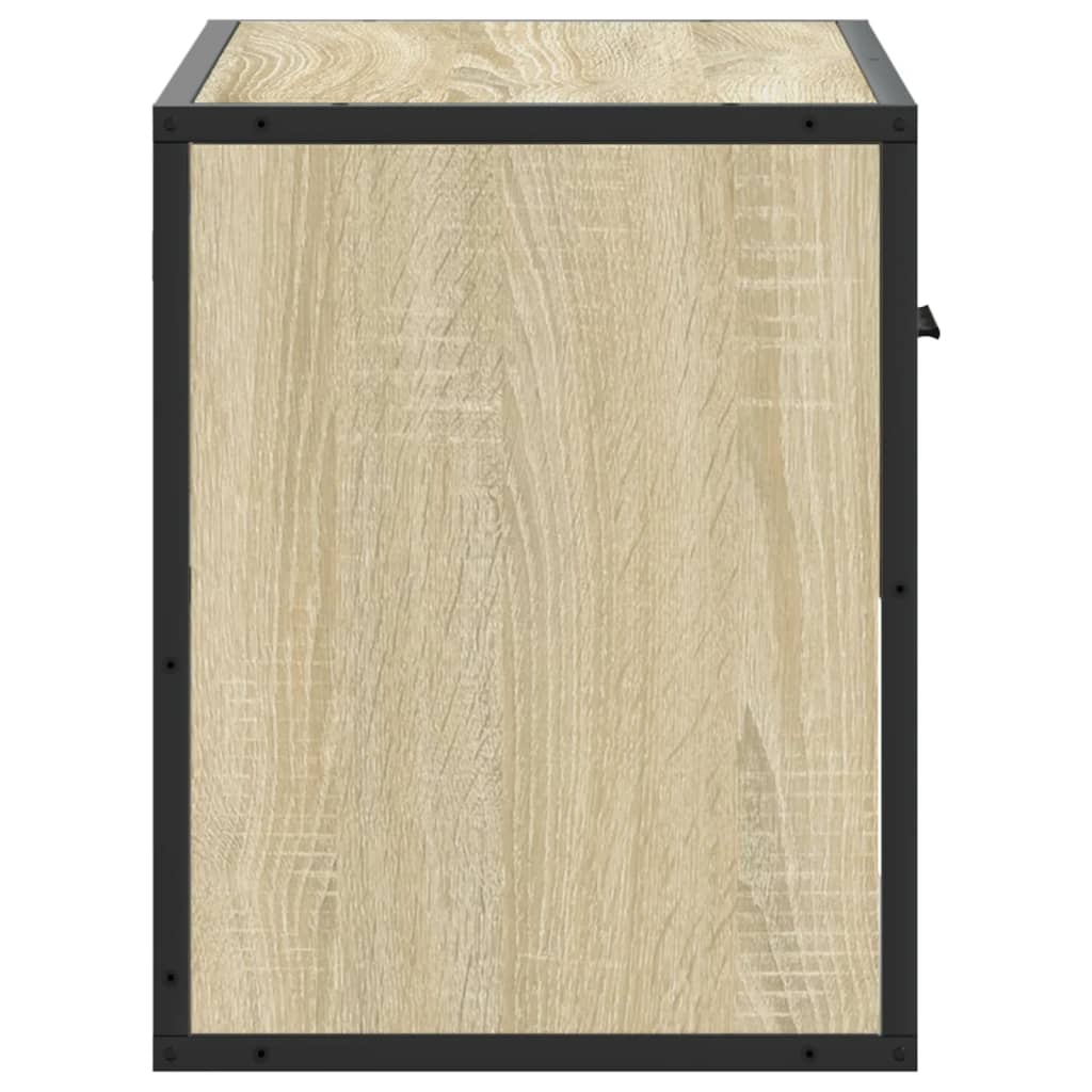 vidaXL Mueble TV madera ingeniería y metal roble Sonoma 60x31x39,5 cm - Image 5