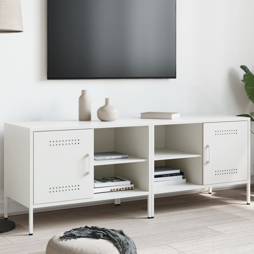 vidaXL Muebles de TV 2 piezas acero blanco 68x39x50,5 cm