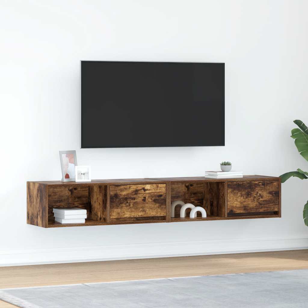 vidaXL Muebles de TV 2 uds madera ingeniería color roble 80x31x25,5 cm