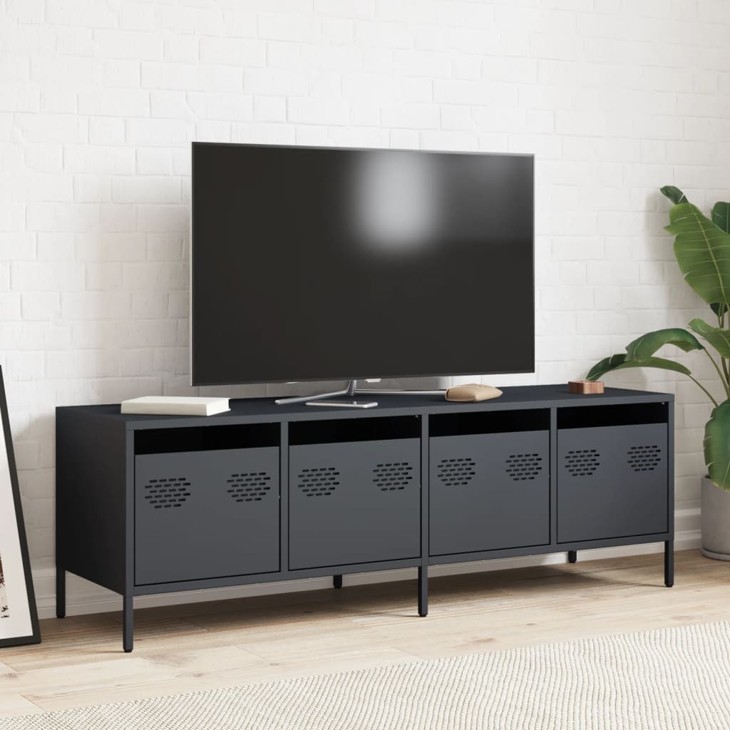 vidaXL Mueble de TV acero laminado en frío antracita 135x39x43,5 cm - Image 3