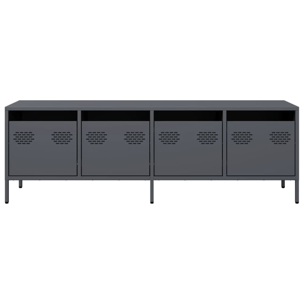 vidaXL Mueble de TV acero laminado en frío antracita 135x39x43,5 cm - Image 4