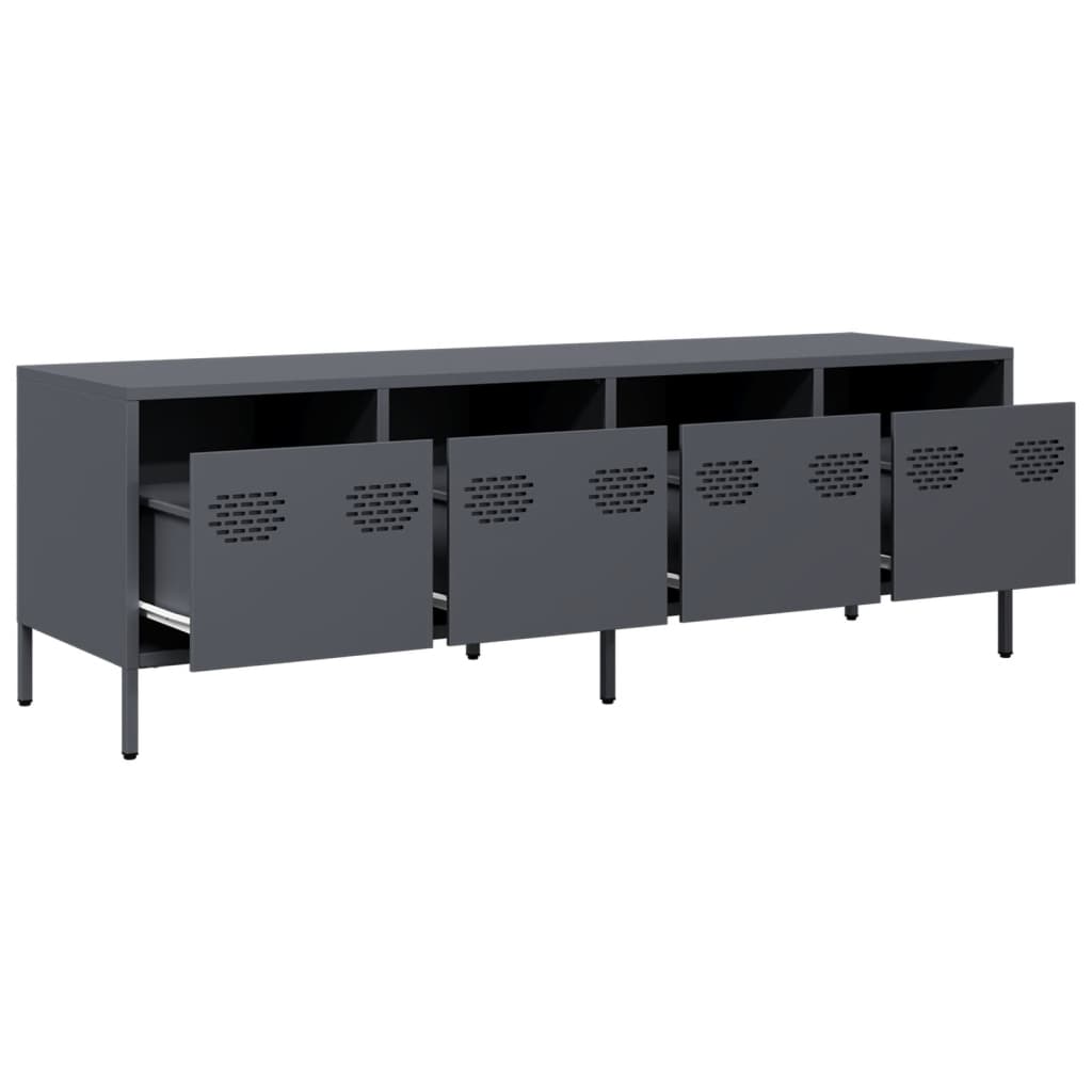vidaXL Mueble de TV acero laminado en frío antracita 135x39x43,5 cm - Image 5