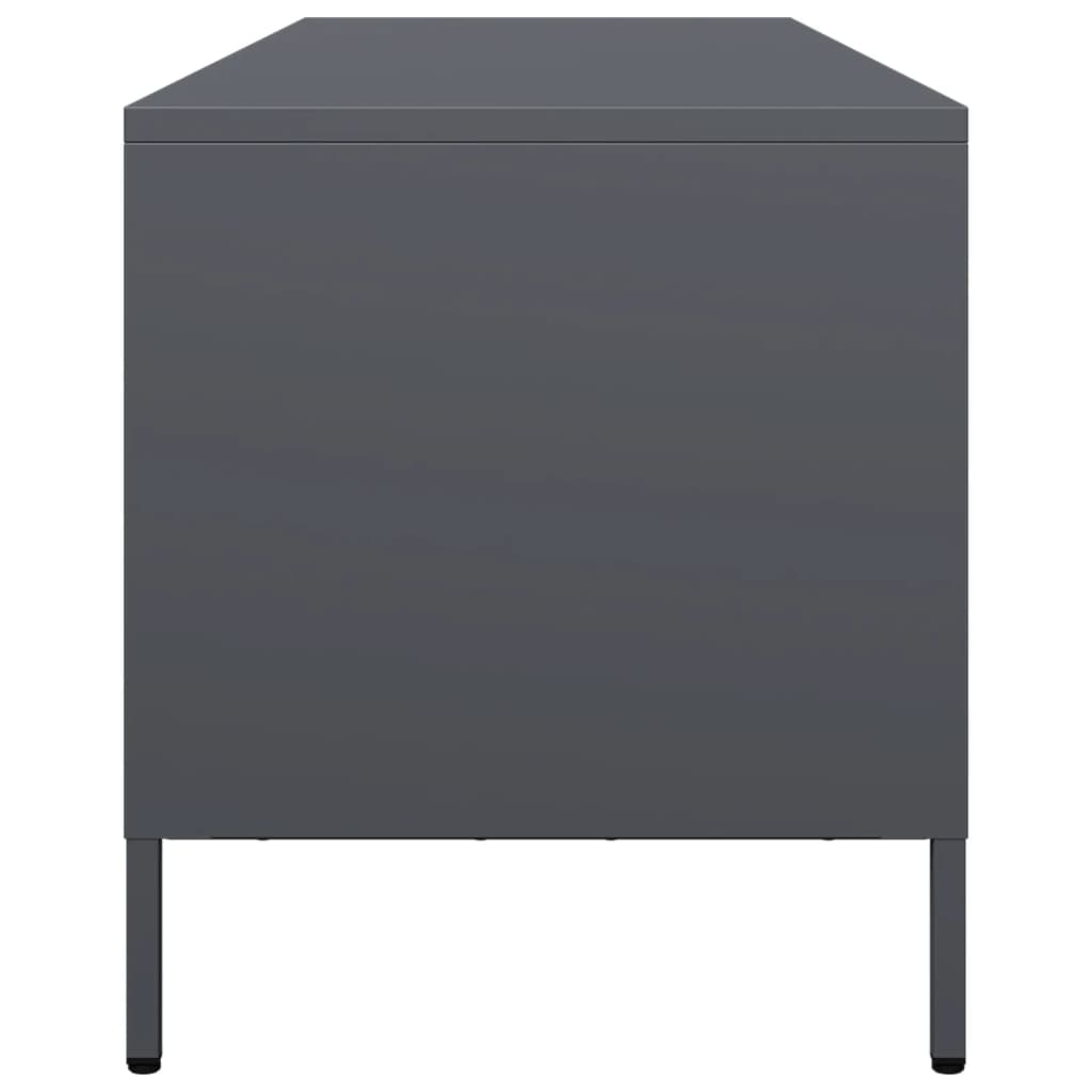 vidaXL Mueble de TV acero laminado en frío antracita 135x39x43,5 cm - Image 6
