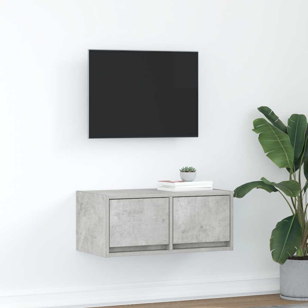 vidaXL Mueble de TV madera de ingeniería gris hormigón 60x31x25,5 cm