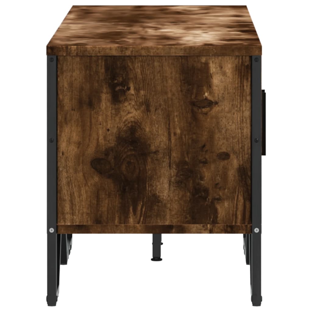 vidaXL Mueble de TV madera de ingeniería roble ahumado 122x34x41 cm - Image 5