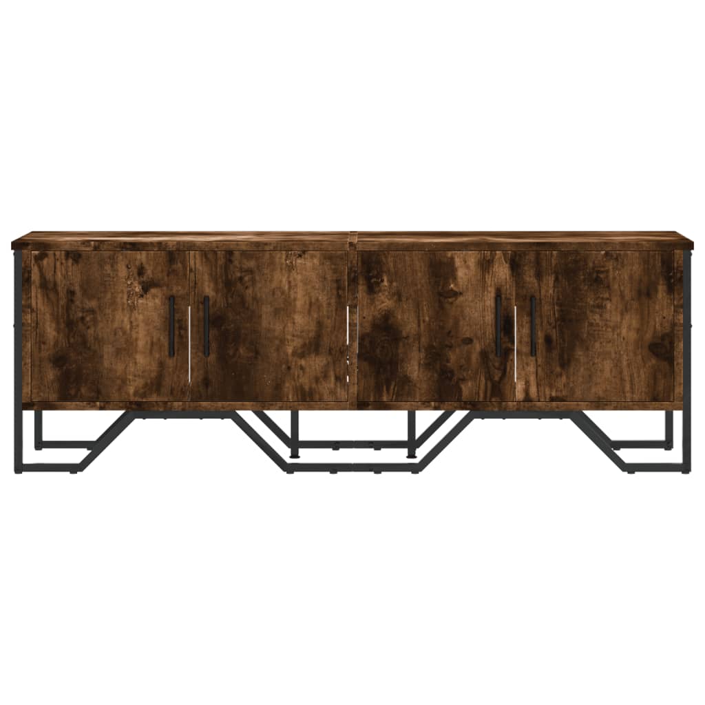 vidaXL Mueble de TV madera de ingeniería roble ahumado 122x34x41 cm - Image 4