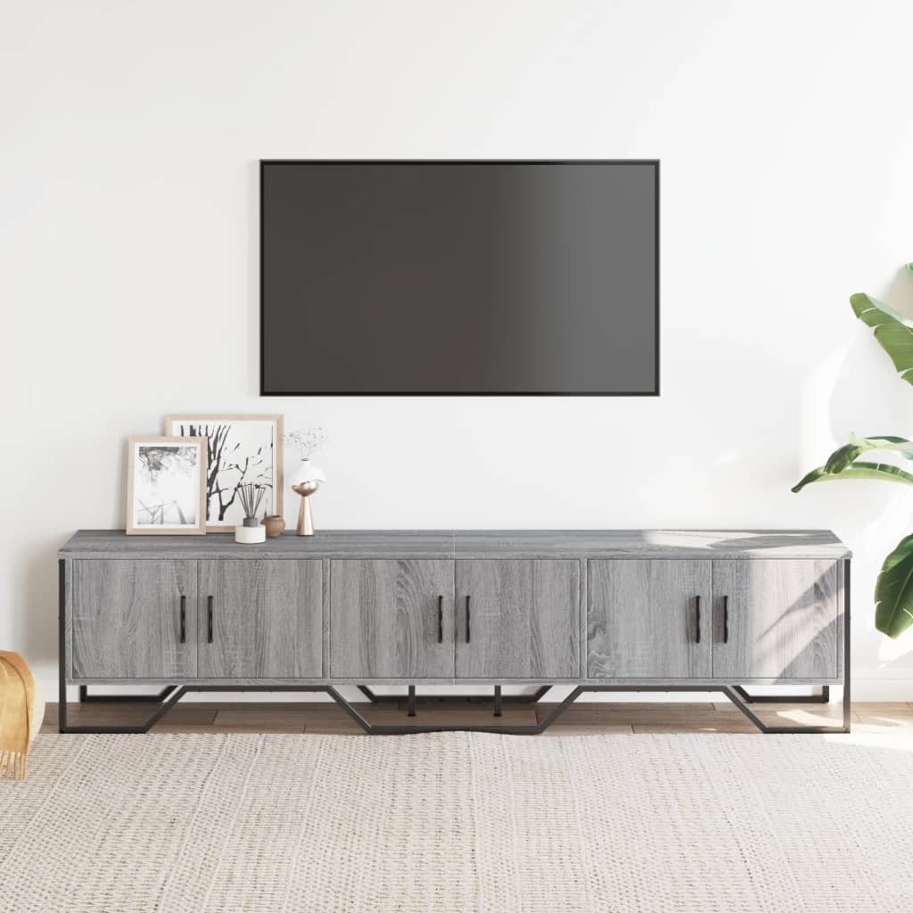 vidaXL Mueble de TV madera de ingeniería gris Sonoma 180x34x41 cm - Image 3