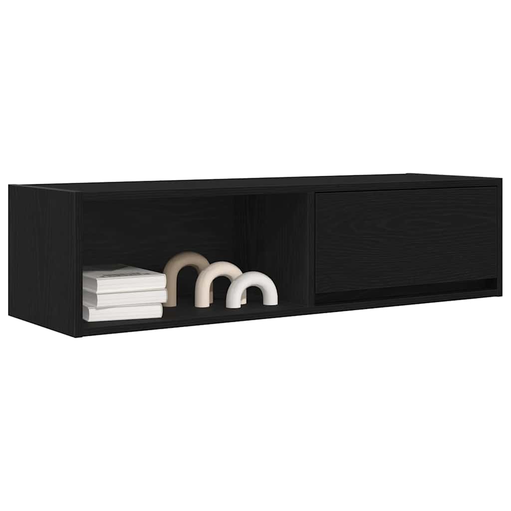 vidaXL Muebles de TV 2 uds Roble Negro 100x31x25,5cm Madera ingeniería - Image 4