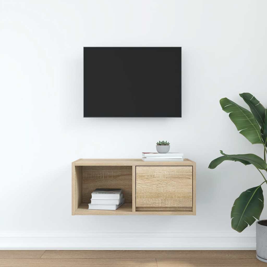 vidaXL Mueble para TV madera contrachapada roble ahumado 60x31x25,5 cm - Image 3