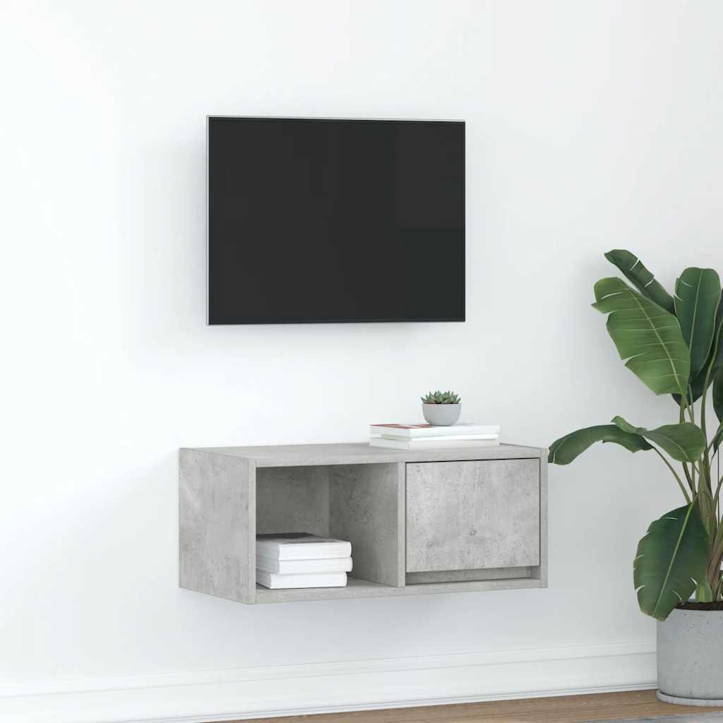 vidaXL Mueble de TV madera de ingeniería gris hormigón 60x31x25,5 cm