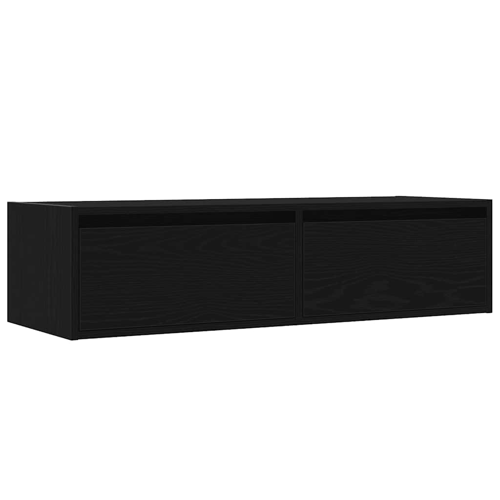 vidaXL Mueble de TV con luces LED roble negro 100X35,5x25 cm - Image 6