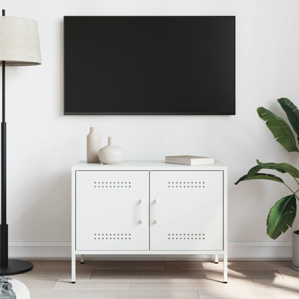 vidaXL Mueble de TV de acero blanco 68x39x50,5 cm - Image 3