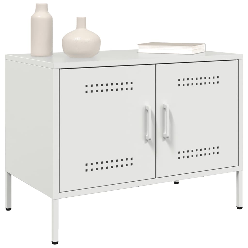 vidaXL Mueble de TV de acero blanco 68x39x50,5 cm - Image 4