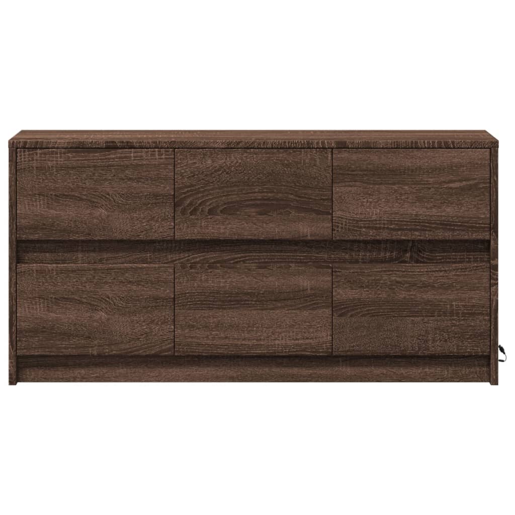vidaXL Mueble de TV LED madera ingeniería marrón roble 100x34x50 cm - Image 6