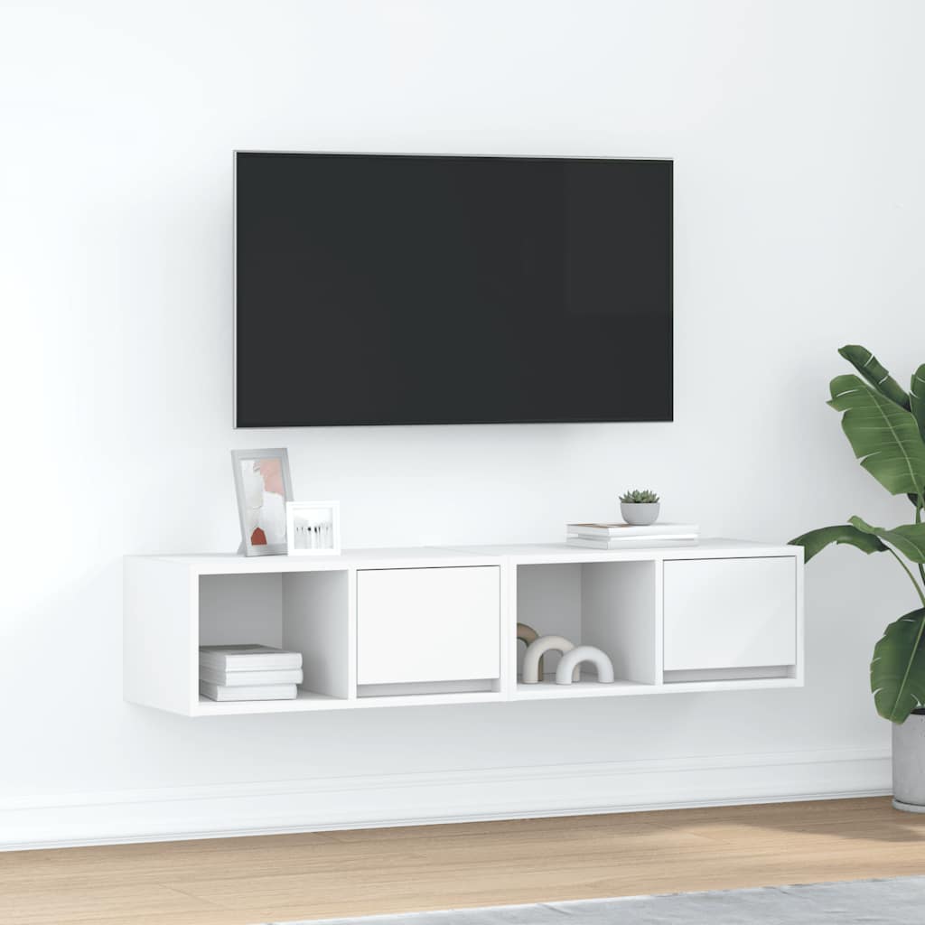 vidaXL Muebles de TV 2 uds Blanco 60x31x25,5 cm Madera de ingeniería