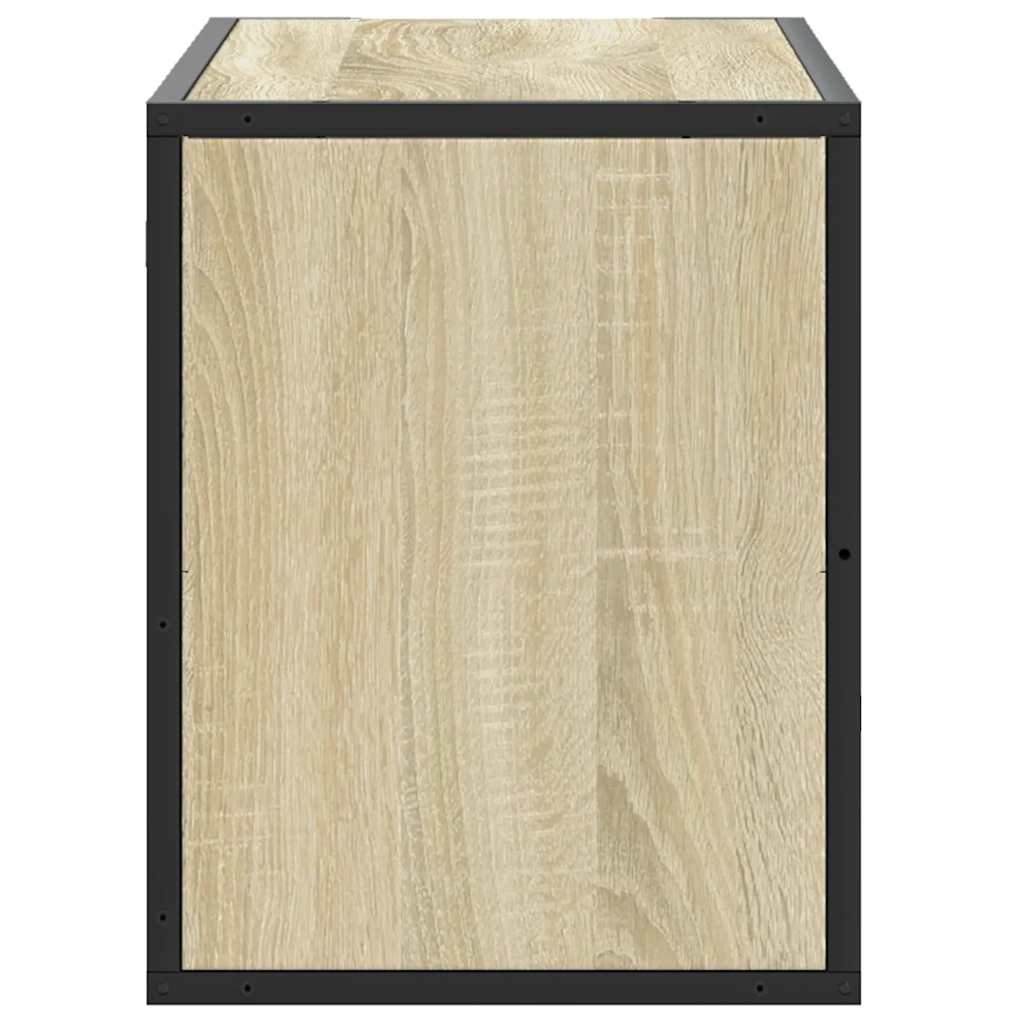 vidaXL Mueble TV madera ingeniería y metal roble Sonoma 80x31x39,5 cm - Image 5