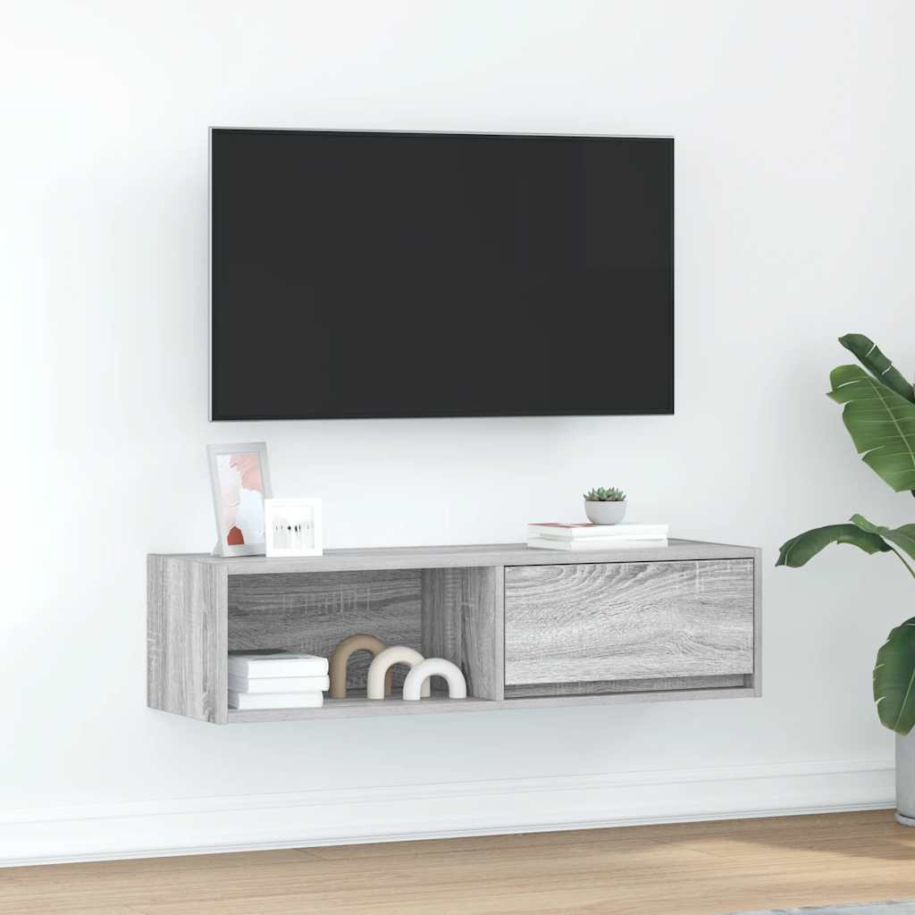 vidaXL Mueble de TV Sonoma gris 100x31x25,5 cm madera de ingeniería