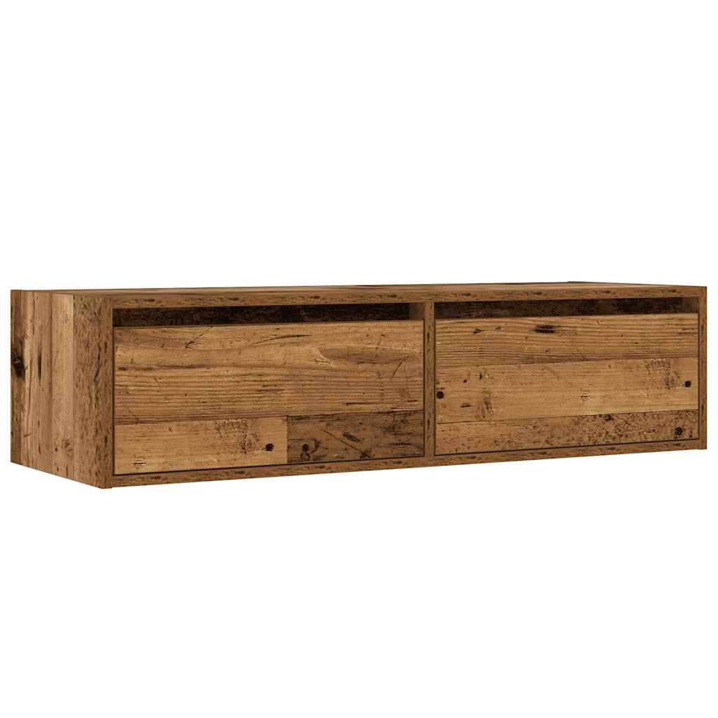 vidaXL Mueble de TV con luces LED envejecida 100X35,5x25 cm - Image 6