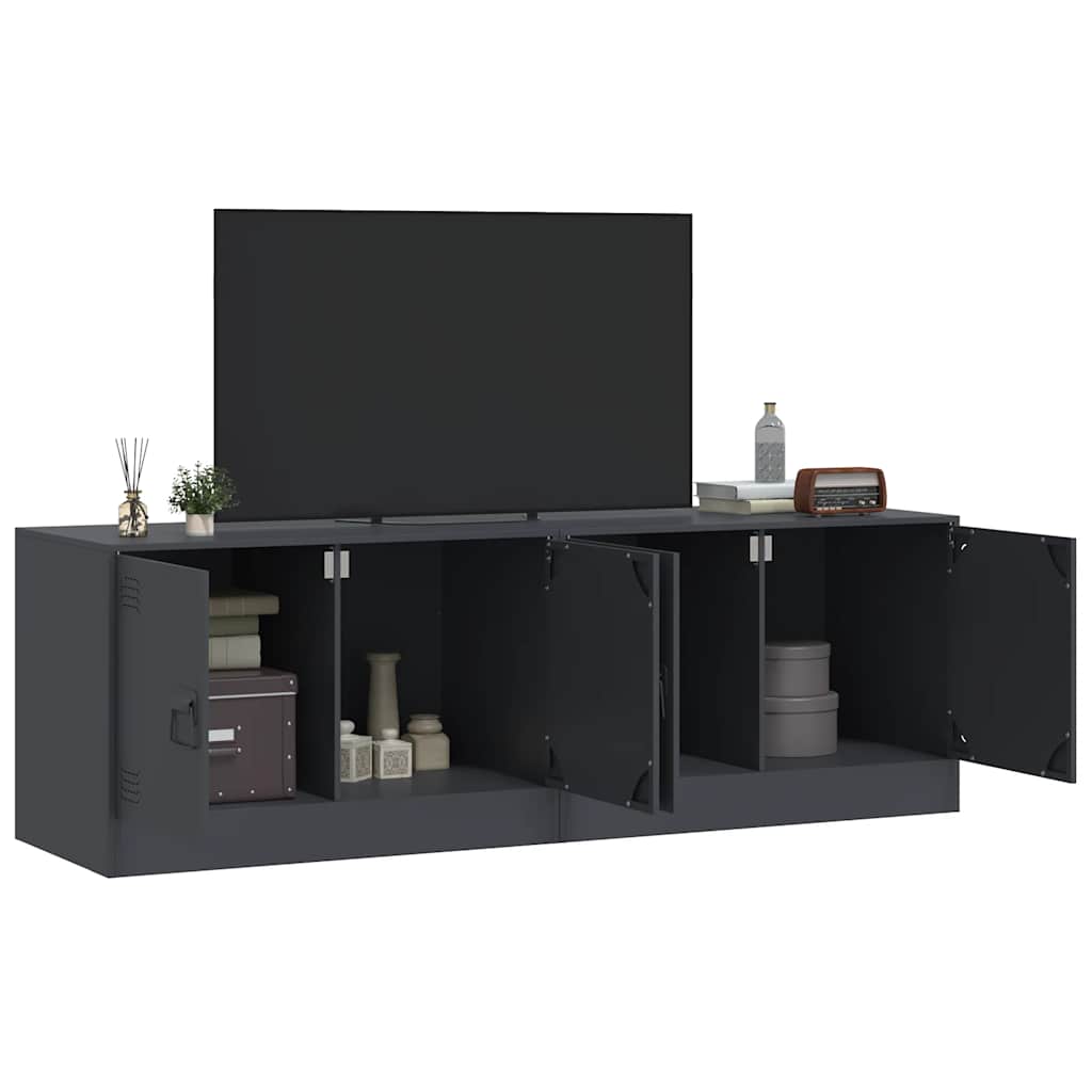 vidaXL Muebles para TV 2 unidades acero gris antracita 67x39x44 cm - Image 3